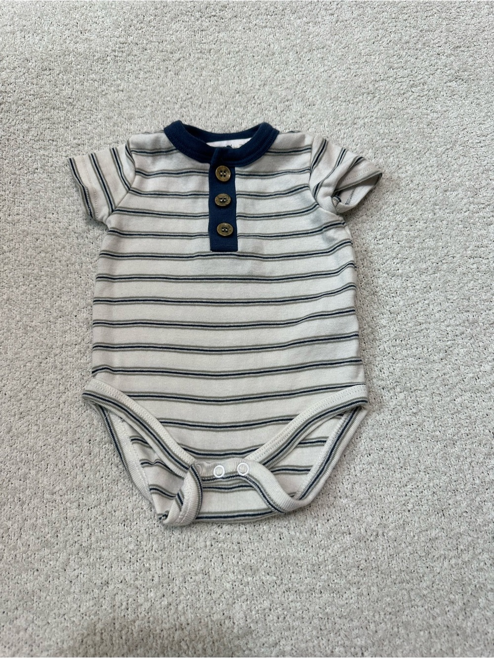 Rachel Zoe Striped Infant Bodysuit in Cream and Navy
